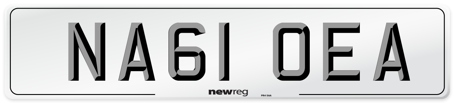 NA61 OEA Number Plate from New Reg